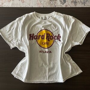 Hard Rock Cafe Cropped White T-Shirt